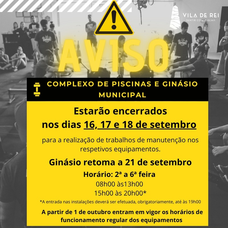 Horário dos equipamentos desportivos