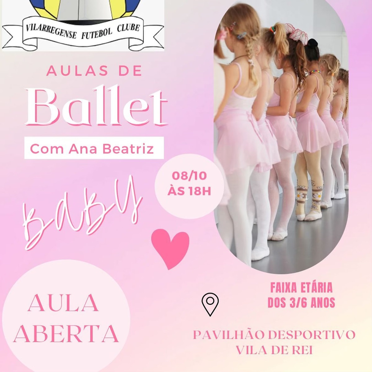 Cartaz Aula Aberta de Ballet