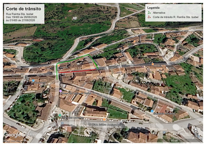 Vila de Rei: Encerramento da rua Rainha Sta. Isabel a 26 de junho para comemorações dos Santos Populares