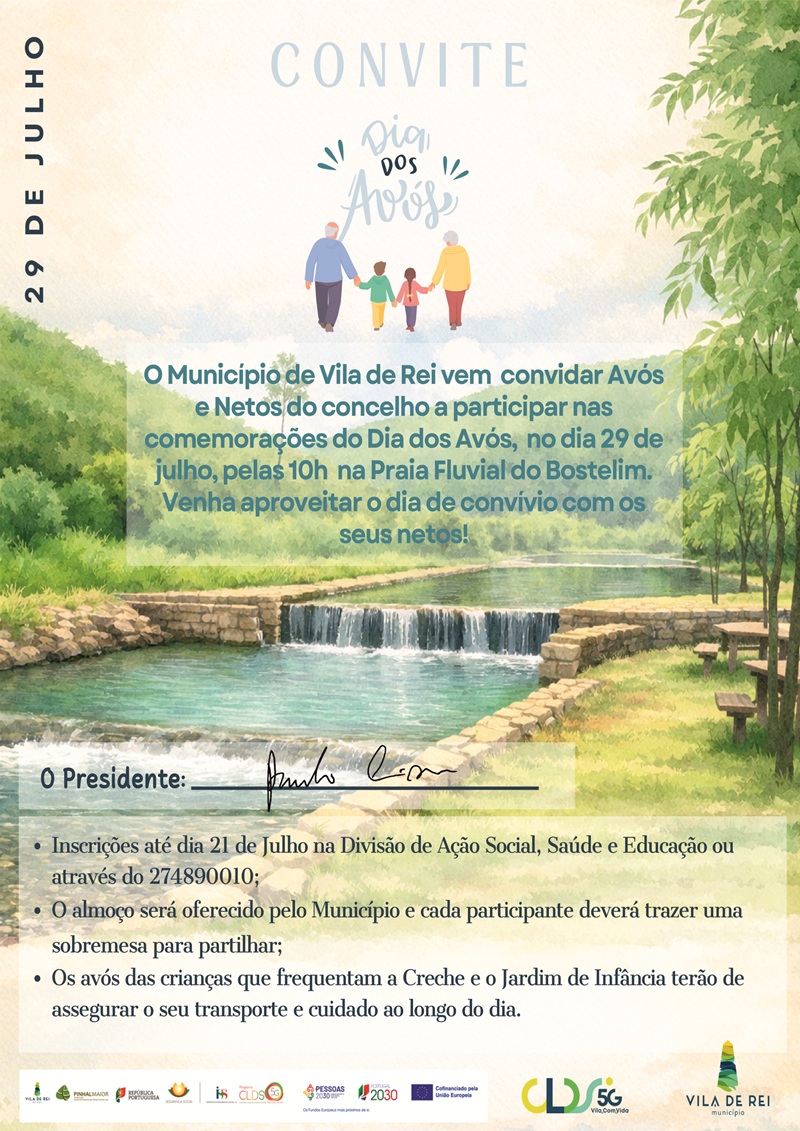 Município de Vila de Rei comemora o Dia dos Avós a 29 de julho