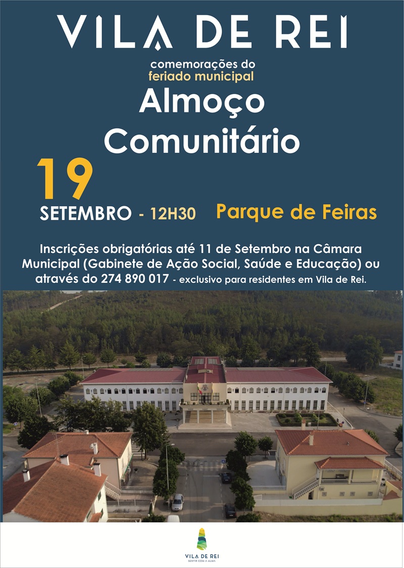 Comemorações do Feriado Municipal: Autarquia organiza Almoço Comunitário a 19 de setembro